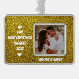 Adorno Nuestro primer Personalizado de Navidad, foto y Pu
