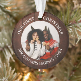 Adorno Nuestro primer Sr. de Navidad y la Sra. newlywoed