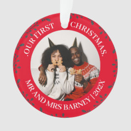 Adorno Nuestro primer Sr. de Navidad y la Sra. newlywoed