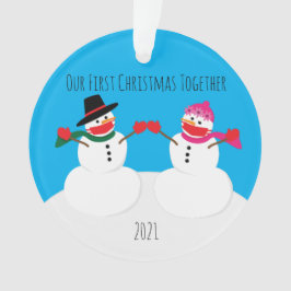 Adorno Nuestros primeros hombres de nieve de Navidad 2021