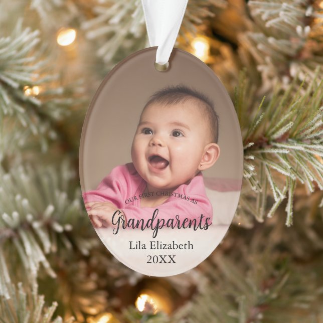 Adorno Nuestros primeros Navidades como abuelos foto del  (Árbol)