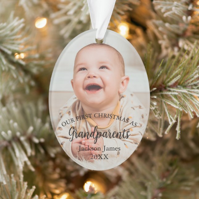 Adorno Nuestros primeros Navidades como abuelos foto del  (Árbol)