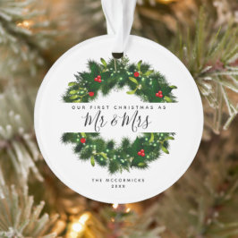 Adorno Nuestros primeros Navidades como Sr. y Sra. Handwr