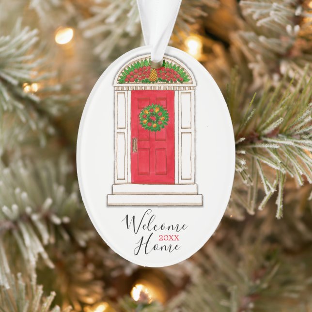 Adorno Nueva casa de puertas rojas (Árbol)