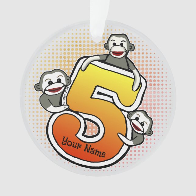 Adorno Número de mono de media 5 (Anverso)