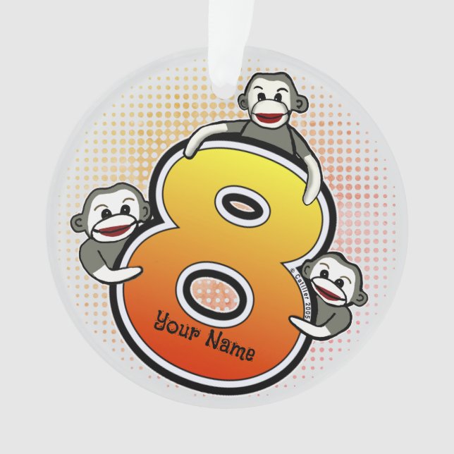 Adorno Número de mono de media 8 (Anverso)