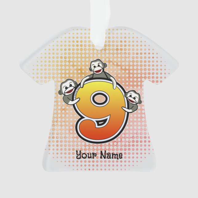 Adorno Número de mono de media 9 (Anverso)