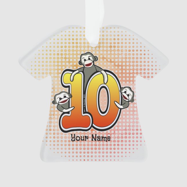 Adorno Número de mono de sock 10 (Anverso)