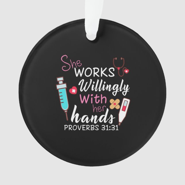 Adorno Nurse Gift | Trabaja Como Enfermero De Aparatos. (Anverso)