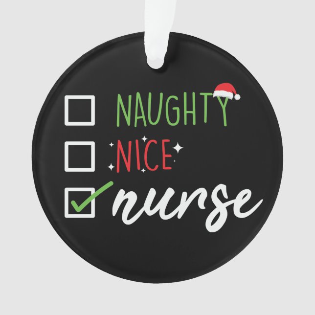 Adorno Nurse Naughty Navidades divertidos Santa List (Anverso)