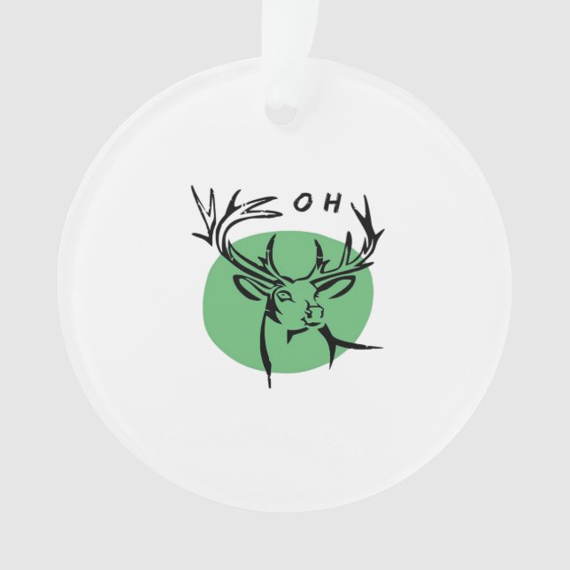 Adorno O Dear O Dear Green Minimal ModernAcrylic Ornament (Anverso)