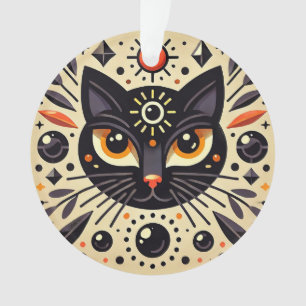 Adorno Obra de arte mística de un gato negro