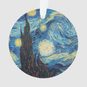 Adorno Obra maestra vintage azul de la noche estrellada d