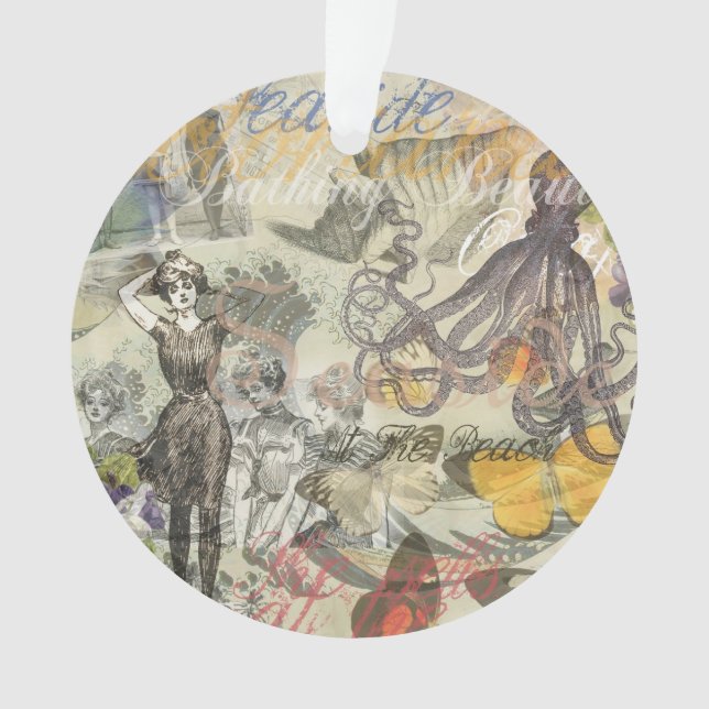 Adorno Octopus Beach Antique Coastal Steampunk (Anverso)