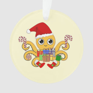 Adorno Octopus Sobre Los Navidades