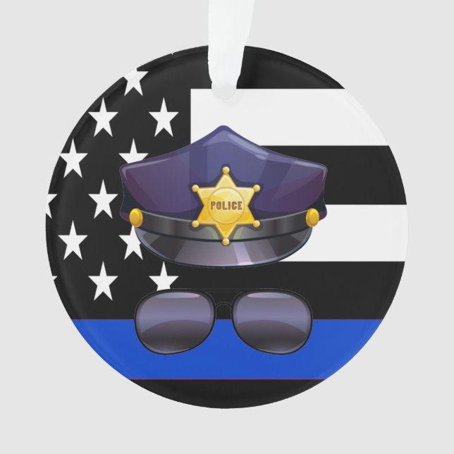 Adorno Oficial de policía Línea Azul delgada (Anverso)