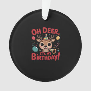 Adorno Oh Ciervo Es Mi Cumpleaños Lindos Reno Festivo Est