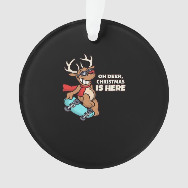 Adorno Oh Deer Christmas Celebration Holiday Design (Anverso)