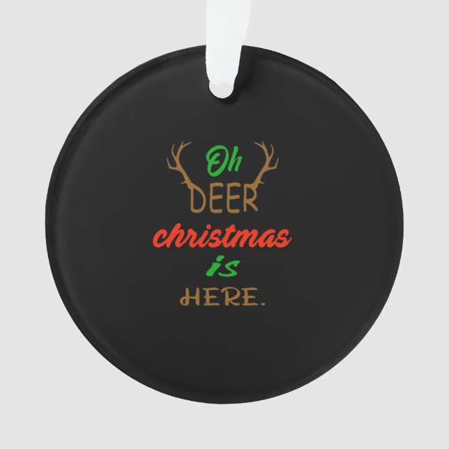Adorno Oh Deer Christmas Celebration Holiday Design (Anverso)