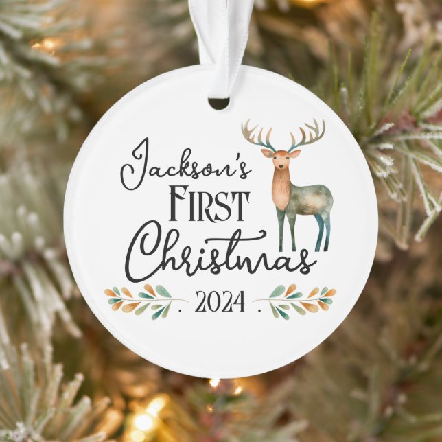 Adorno Oh Deer First Christmas Photo (Árbol)