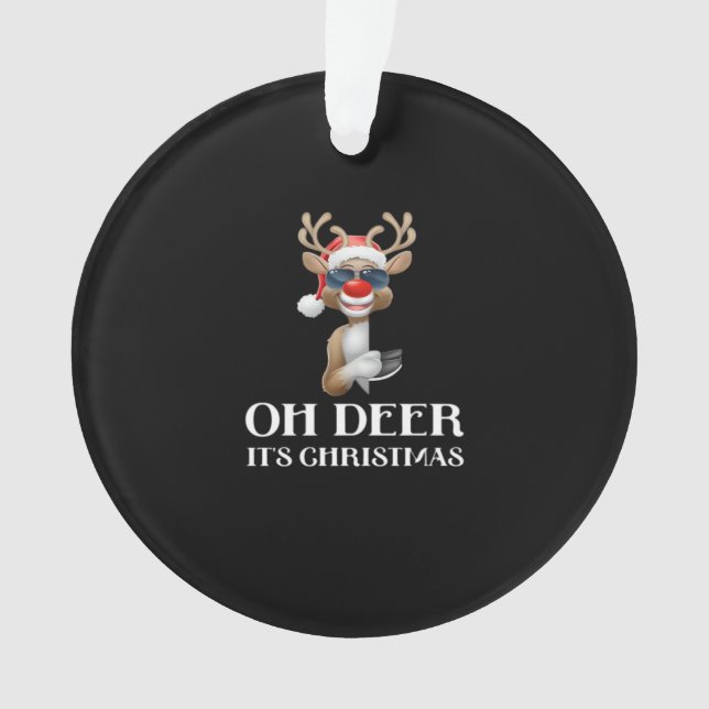 Adorno Oh Deer Its Christmas Reindeer Style (Anverso)