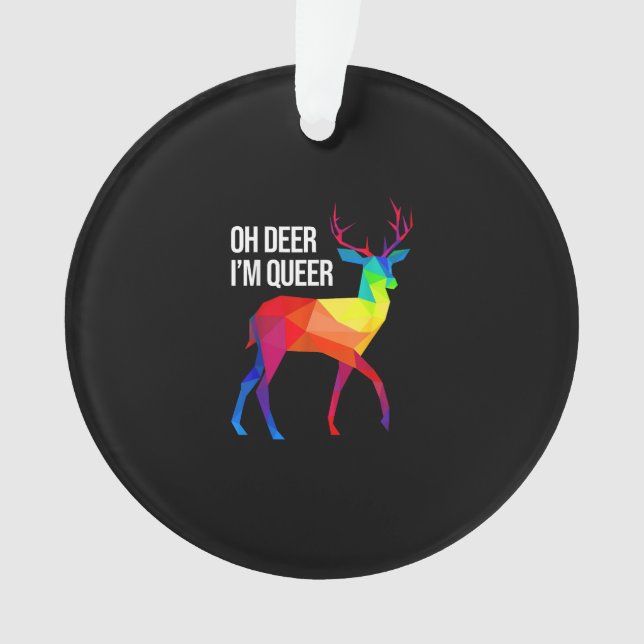 Adorno Oh Deer Queer LGBT Pride Celebration Design (Anverso)