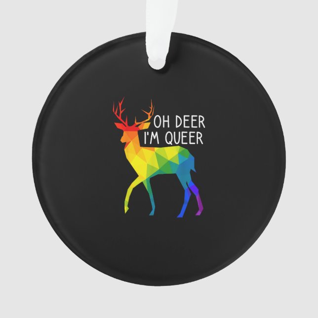 Adorno Oh Deer Queer LGBTQ Pride CelebratAcrylic Ornament (Anverso)