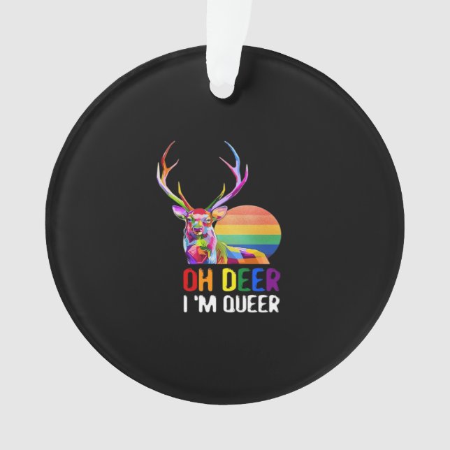 Adorno Oh Deer Queer Minimal Modern StyleAcrylic Ornament (Anverso)