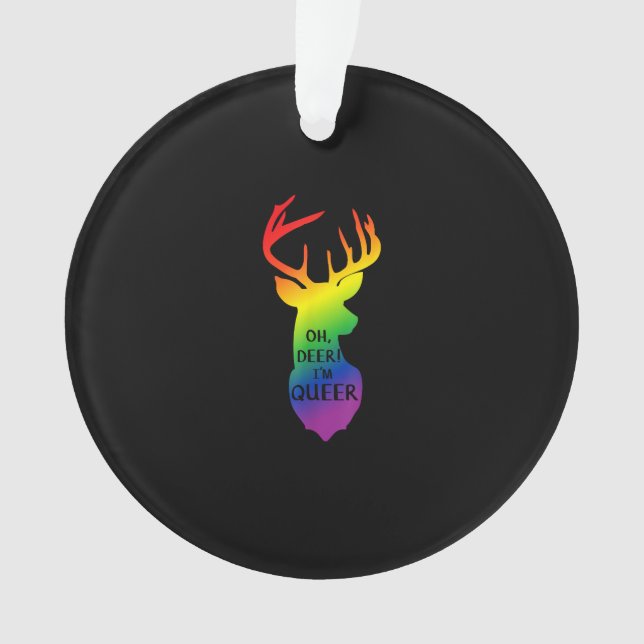 Adorno Oh Deer Queer Pride Celebration Funny LGBT Gift (Anverso)