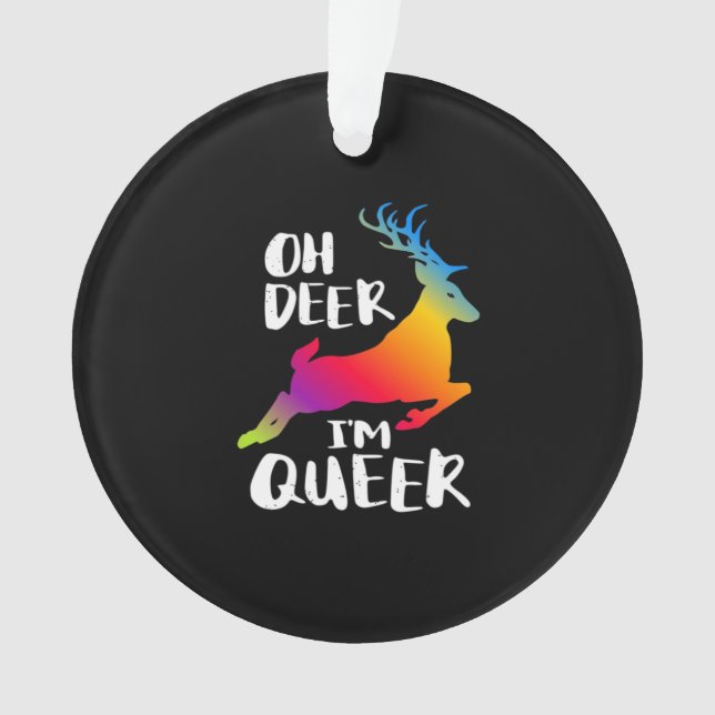 Adorno Oh Deer Queer Pride Minimal ArtistAcrylic Ornament (Anverso)