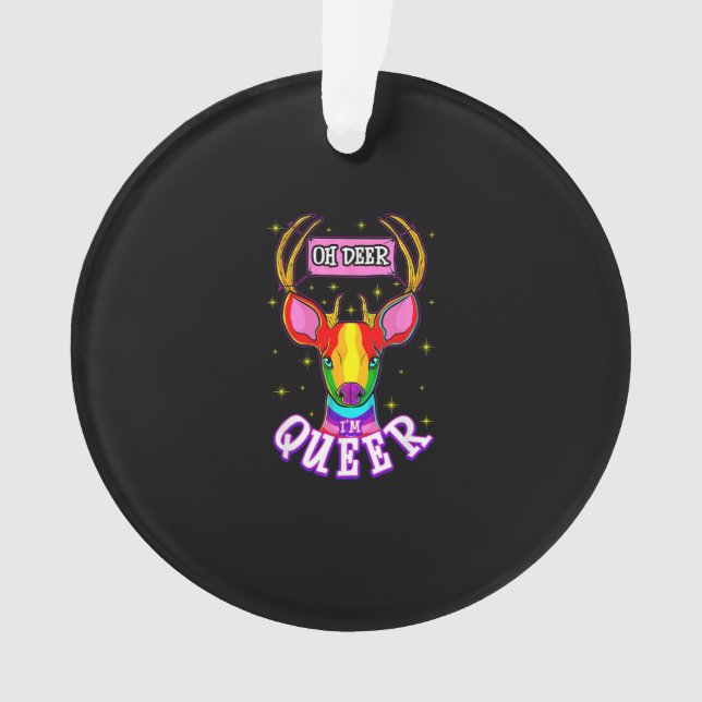 Adorno Oh Deer Queer Pride Month Celebration Gift (Anverso)