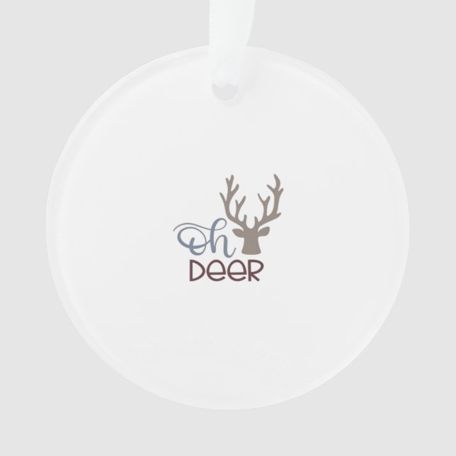Adorno Oh Deer Retro Classic Design Acrylic Ornament (Anverso)