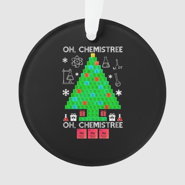 Adorno Oh Químist Chemist Tree Funny Science Navidades (Anverso)