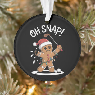Adorno Oh Snap Hombre de Jengibre Golfista Navidad Xmas