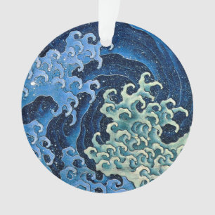 Adorno Ola Femenina de Hokusai Vintage Océano