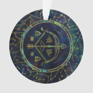 Adorno Olmo del oro del zodiaco del sagitario en la