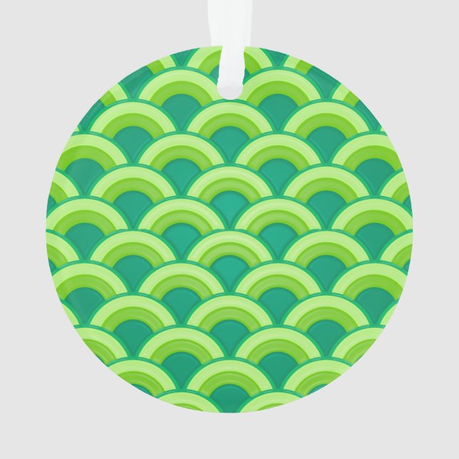 Adorno Onda patrón Art Déco - verde jade (Reverso)