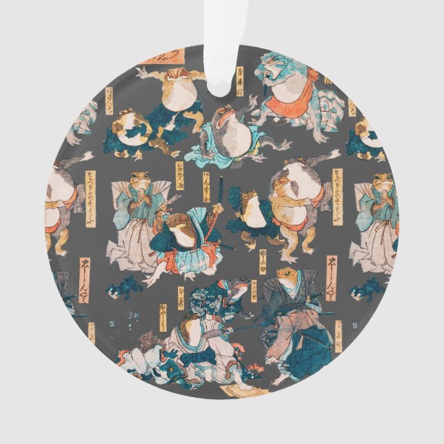 Adorno Ondulaciones ukiyo-e de rana japonesa (Anverso)