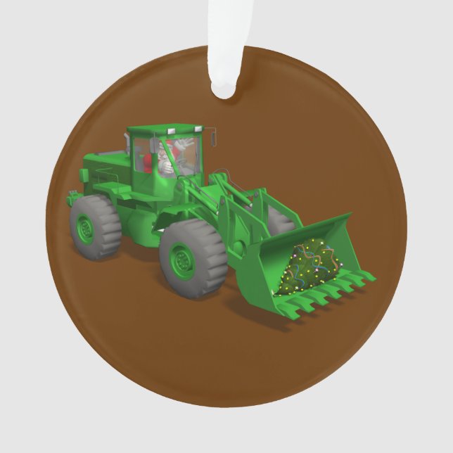 Adorno Operador de bulldozer de Santa Claus (Anverso)