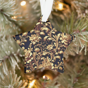 Adorno Opulencia elegante: barroco flamenco negro y dorad