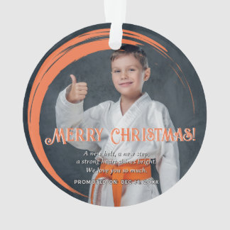Adorno Orange Belt Judo Promotion Christmas Ornament