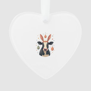 Adorno Orejas de conejo de vaca de Pascua vintage huevo d