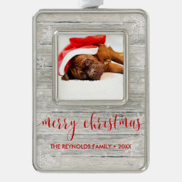 Adorno Ornamento con marco de foto de navidad de mora rús