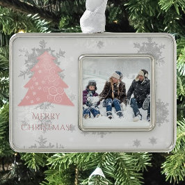 Adorno Ornamento de árbol de navidad rosado con marco