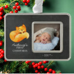 Adorno Ornamento fotográfico de Woodland Fox Baby<br><div class="desc">El zorro de la madera para un niño o chica primero navidad. Artículos coincidentes disponibles en nuestra tienda.</div>