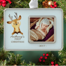 Adorno Ornamento fotográfico del primer bebé Navidad de W