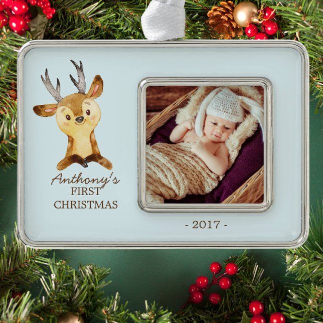 Adorno Ornamento fotográfico del primer bebé Navidad de W (Subido por el creador)