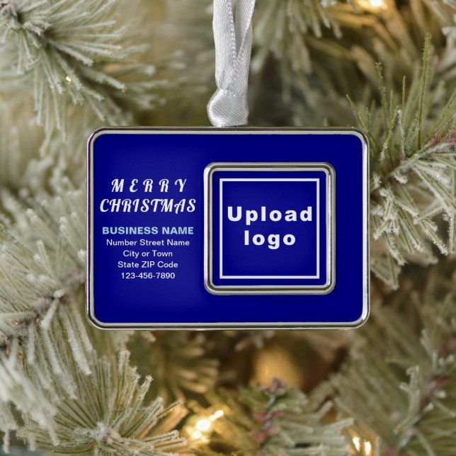 Adorno Ornamento navideño Rectángulo azul de negocios (Árbol)