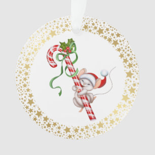 Adorno Ornamnet-Santa Mouse acrílico de vacaciones