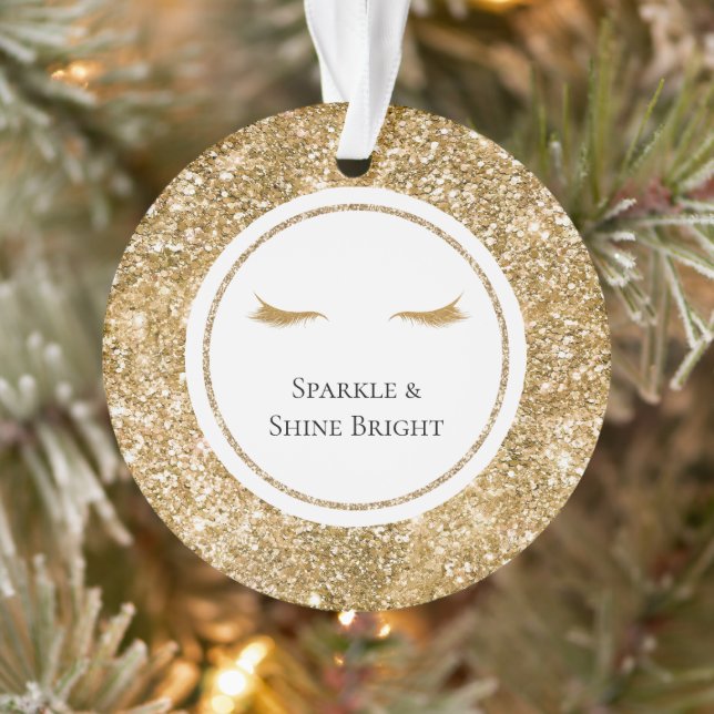 Adorno Oro Eyelashes giratorio glam purpurina (Árbol)